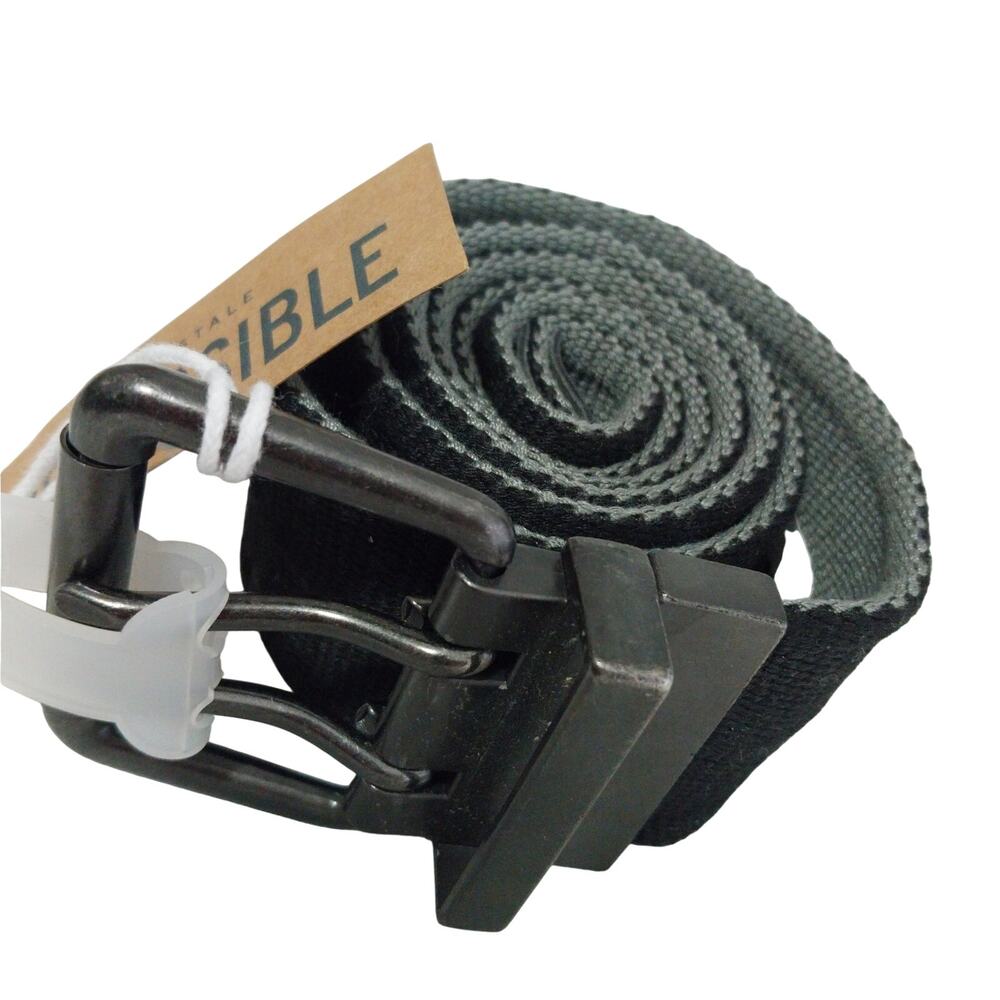 NWT! AEROPOSTALE! BLACK, GRAY REVERSIBLE RIVETED DETAIL MIDNIGHT BUCKLE BELT! M - Picture 16 of 16